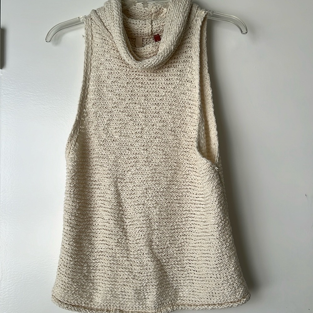 PILCRO ♥️ Cotton woven cowl neck sleeveless sweater Sz S